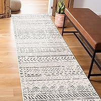 Rugshop Geometric Boho Perfect for high Traffic Areas of Your Living Room,Bedroom,Home Office,Kitchen Runner Rug 2' x 7' Gray