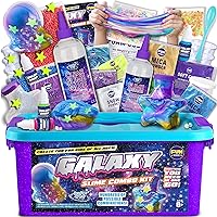 Toy Galaxy Slime Kit for Boys Girls 10-12, FunKidz Ultimate Metallic Slime Making Kit for Kids Ages 8-10 D.I.Y. Glow, Galactic, Fun Slime Gifts
