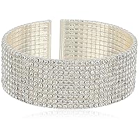 Anne Klein Classics Silvertone Crystal Cuff Bracelet