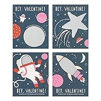 American Greetings Valentines Day Cards for Kids Classroom, Scratch-Off Space and Astronauts (40-Count)