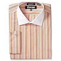 STACY ADAMS Men's Big & Tall Multi Stripe Classic Fit Dress Shirt