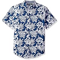Nautica Classic Fit Short Sleeve Floral Linen Button Down Shirt