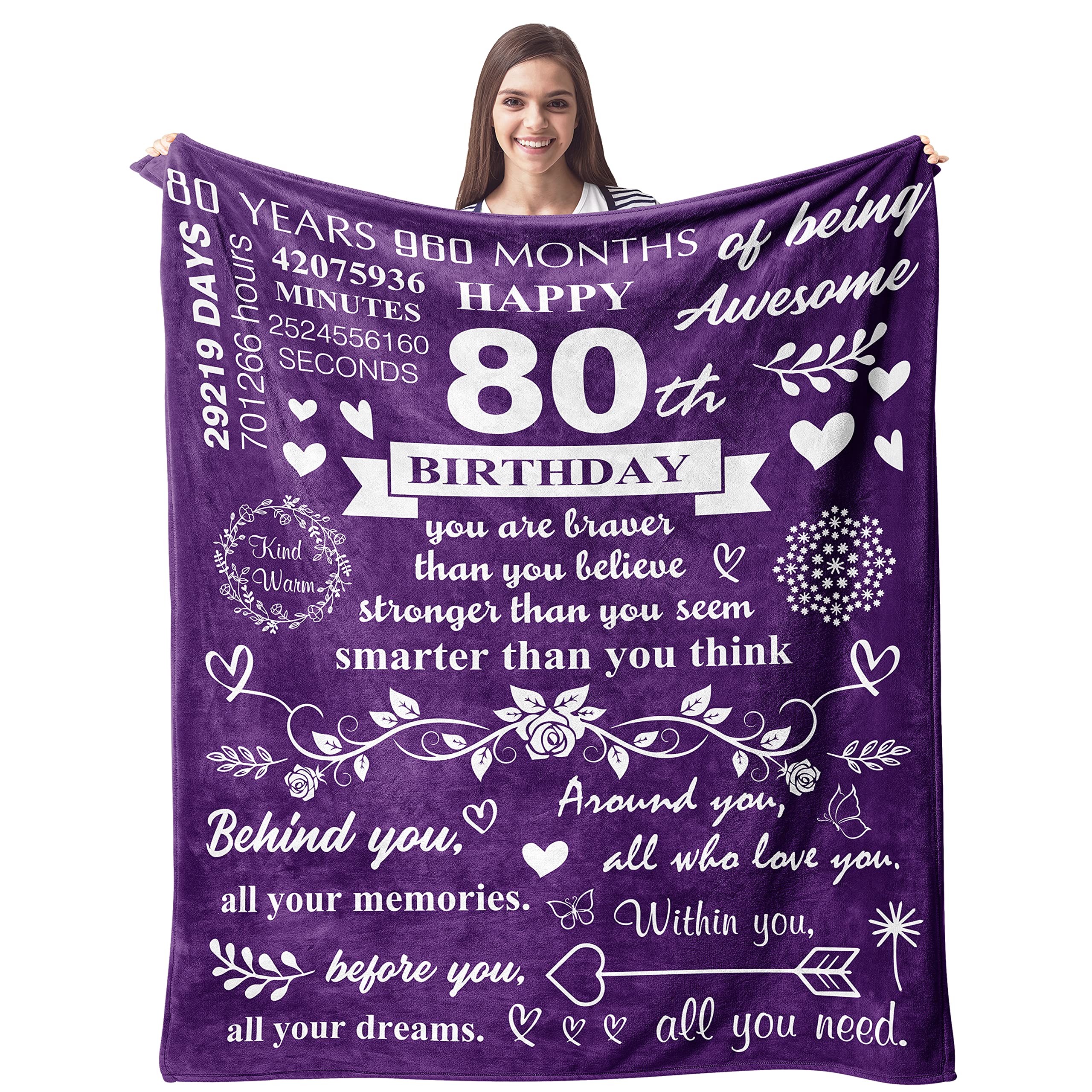 Mua CUJUYO 80th Birthday Gifts for Women Blanket 60\