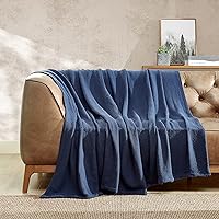 Eddie Bauer - King Blanket, Lightweight Cotton Bedding, Home Decor for All Seasons (Herringbone Navy, King)