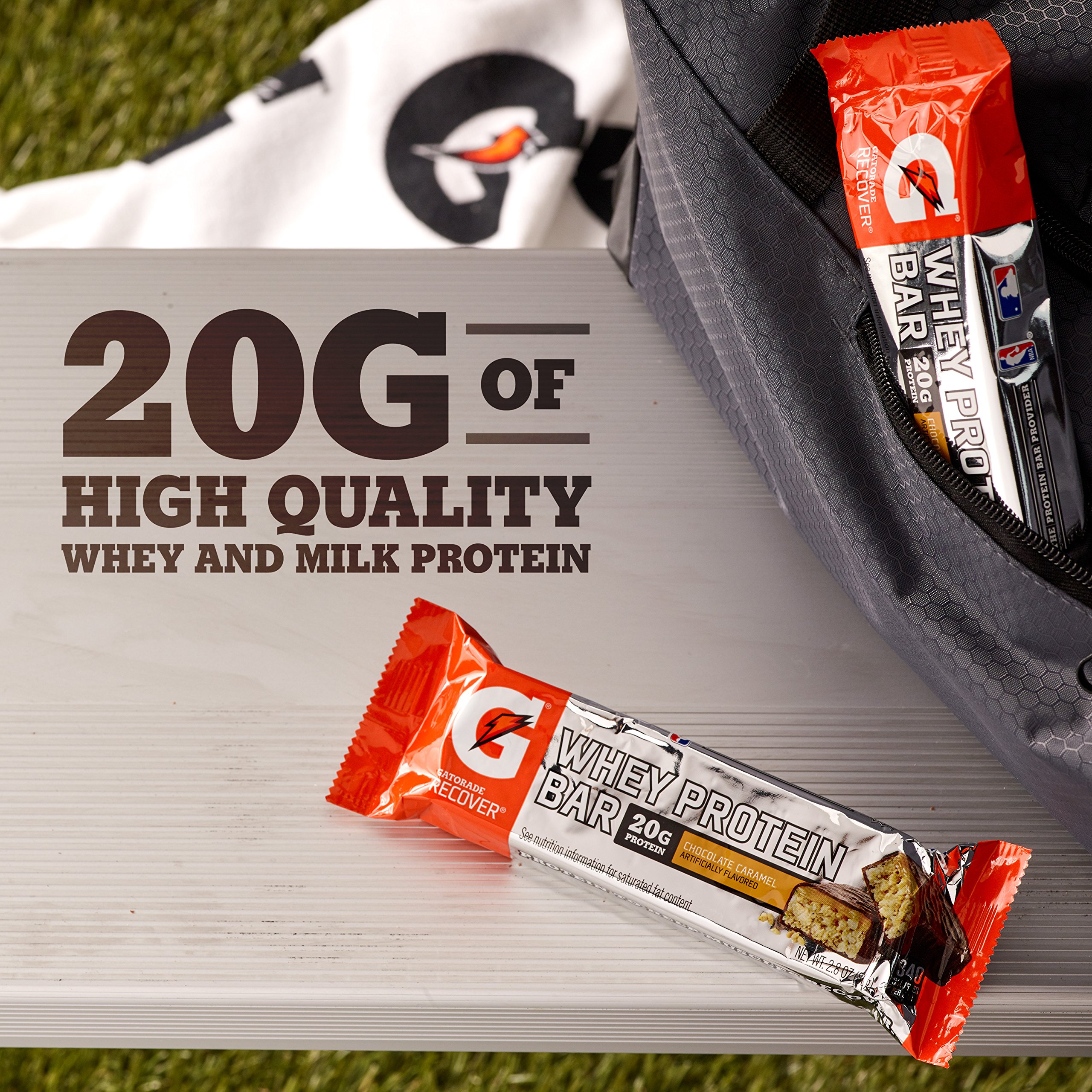 Gatorade Whey Protein Bars, Variety Pack, 2.8 oz bars (Pack of 18) & Whey Protein Bars, Cookies & Crème, 2.8 oz bars (Pack of 12, 20g of protein per bar)