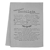 Original Dish Towel, Enchilada Family Recipe, Flour Sack Kitchen Towel, Sweet Housewarming Gift, Farmhouse Kitchen Decor, White or Gray (Gray)