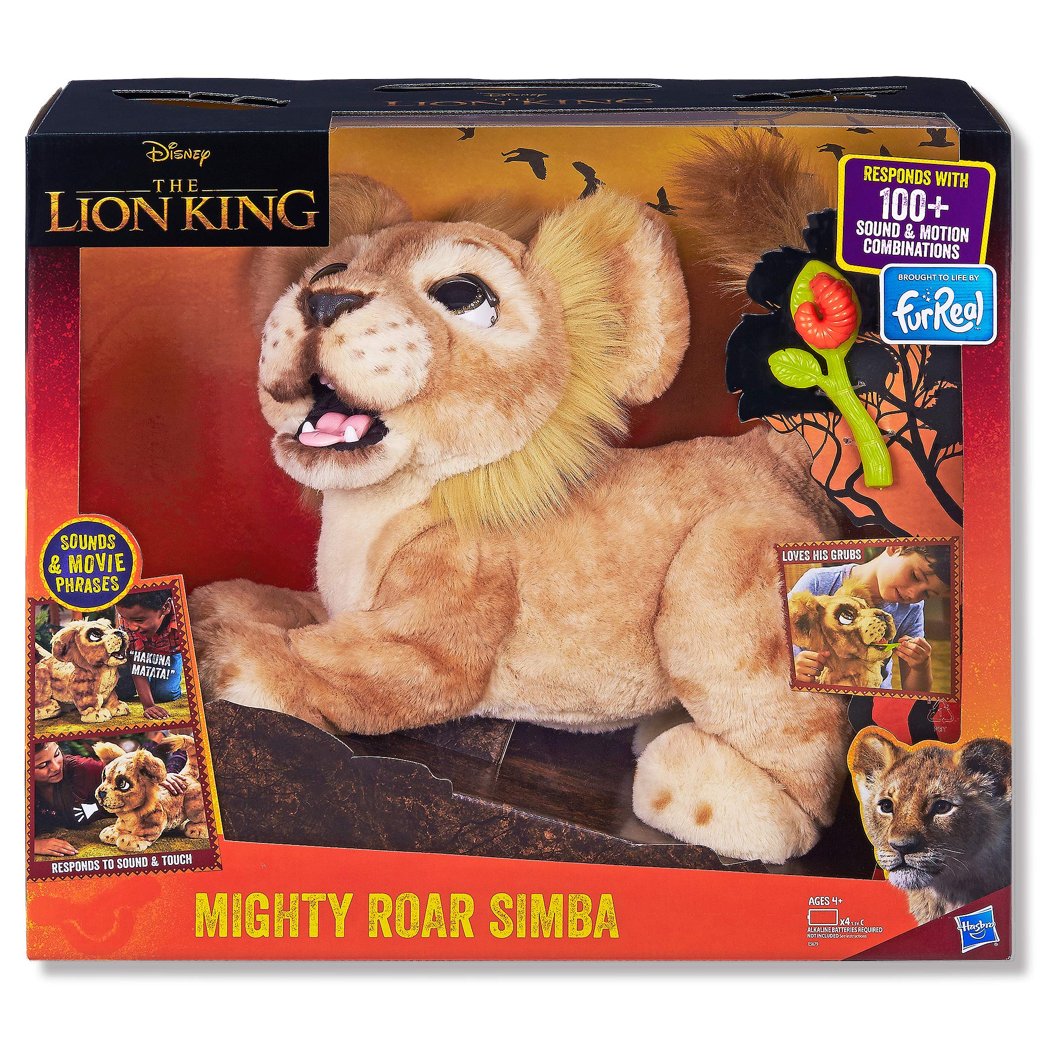 Hasbro Disney The Lion King Mighty Roar Simba Interactive Plush Toy, Brought to Life by Furreal, 100+ Sound &-Motion Combinations, Ages 4 & Up