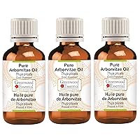 Pure Arborvitae Oil (Thuja plicata) Cold Pressed (Pack of Three) 100ml X 3 (10 oz)