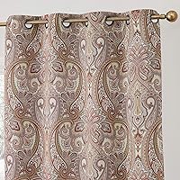 HLC.ME Paris Paisley Decorative Print Damask Pattern Thermal Insulated Semi-Blackout Energy Savings Room Darkening Grommet Window Curtain Panels for Bedroom - Set of 2 (50 x 72 Inch, Spice Red)