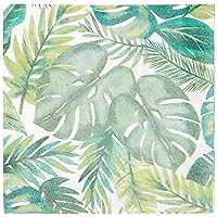 Vibrant Palm Leaves Lunch Paper Napkins (Pack of 16) - Durable & Absorbent Party Essential, Eye-Catching Party Accessory For Themed Parties & Events