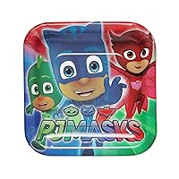 American Greetings PJ Masks Party Supplies, Square Paper Dessert Plates (8-Count)