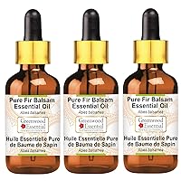 Pure Fir Balsam Essential Oil (Abies balsamea) with Glass Dropper Steam Distilled (Pack of Three) 100ml X 3 (10 oz)