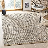 Cape Cod Collection 8' Square Blue/Natural CAP305M Handmade Boho Braided Jute Living Room Dining Bedroom Area Rug